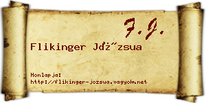 Flikinger Józsua névjegykártya